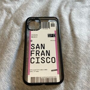 Custom Casetify planet ticket phone case, “San Francisco” “Ocean Beach” pink